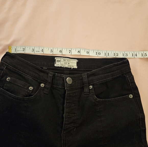 Free People Women's Black Distressed Split Hem Jeans - Picture 5 of 6